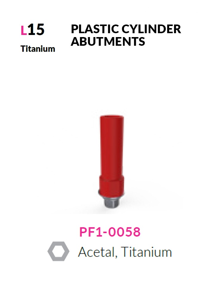 Cilindro in plastica calcinabile esagonale con base in Titanio | PF1-0058