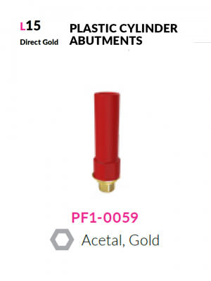 Cilindro in plastica calcinabile con esagonale base in oro | PF1-0059